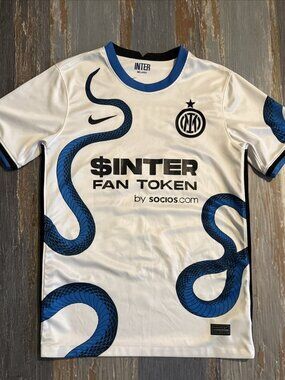 Nike Lukaku Inter Milan Jersey 2021 2022 White Snake Mens Small Dri Fit Football